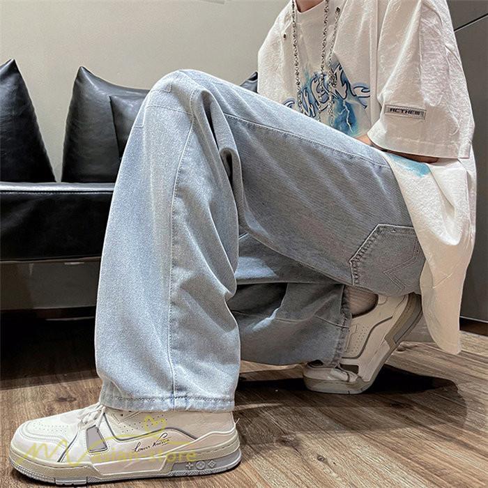 ジーンズ、デニムパンツ | デニムパンツ メンズ ジーンズ ジーンズ 夏新作 ゆったり ワイドパンツ ガウチョ 大きいサイズ 2XL 春 夏 メンズスタイル カジュアル サマーパンツ パンツ 秋