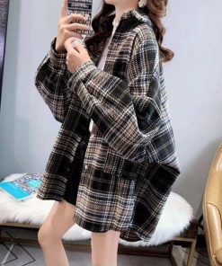 シャツ・ブラウス | チェック柄シャツ 起毛シャツブラウス韓国