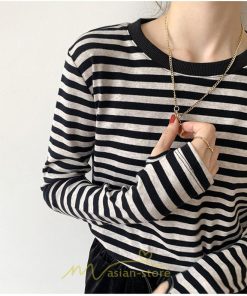 tシャツ・カットソー | 春物 レディース Tシャツ カットソー 長袖 トップス 綿 ボーダー シンプル プルオーバー リブ 柔らか 美ライン スリム ストレッチ 丸ネック 微伸縮 20代30代