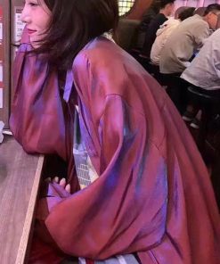 カーディガン | 光沢 サテン 春 レディース ブラウス ロングシャツ 夏 トップス 長袖 カラーシャツ レトロデザイン