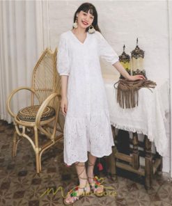 マキシ | ワンピース レディース 夏秋 無地 ロング丈 長袖 白 紫 大人 上品 20代 30代 40代 刺繍 レース ママ 母 痩せて見える 同窓会 デート 謝恩会  女子会 食事会