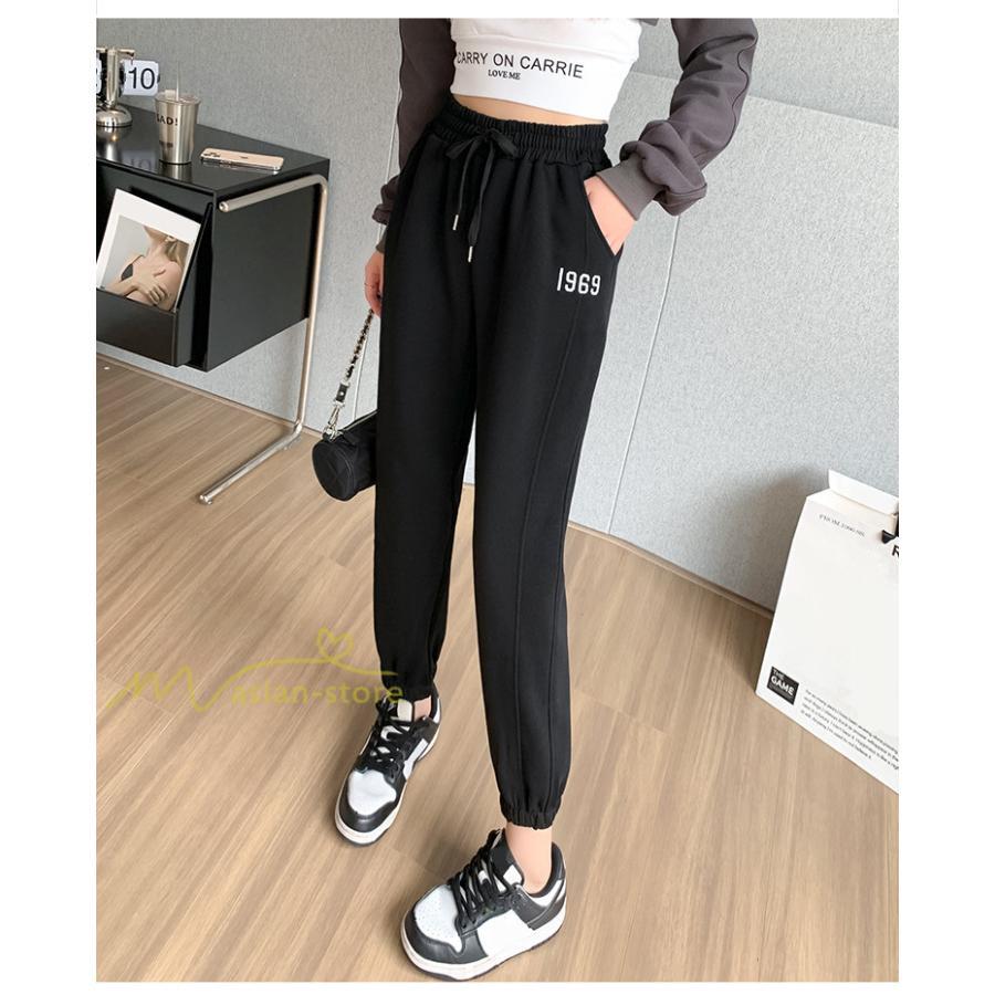 チノ・テーパード・ジョガー・スキニーパン | パンツ テーパードパンツ レディース ロング丈 秋冬コーデ スウェットパンツ カジュアル 刺繍 ロングパンツ 着痩せ ウエストゴム 大きいサイズ シンプル