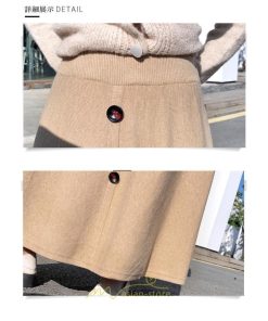 スカート | Aラインレディース マキシロング マキシ プ 着痩せ 秋冬 お呼ばれ トレンド お出かけ 通勤 リゾート 通学 ウェストゴム　ニット