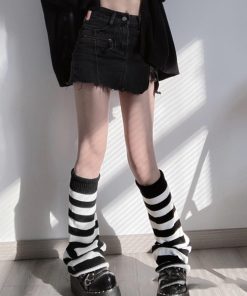 その他小物 | ボーダー柄 ニットレッグウォーマー 美脚