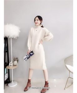 マキシ | ニットワンピース レディース 40代 秋冬 長袖ワンピース無地 ハイネック ニットワンピース ロング丈 スカート オシャレゆったりセーター ニットインナー
