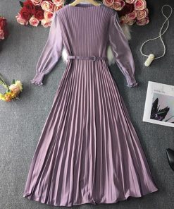 ドレス | プリーツ ワンピース ウエストマーク上品