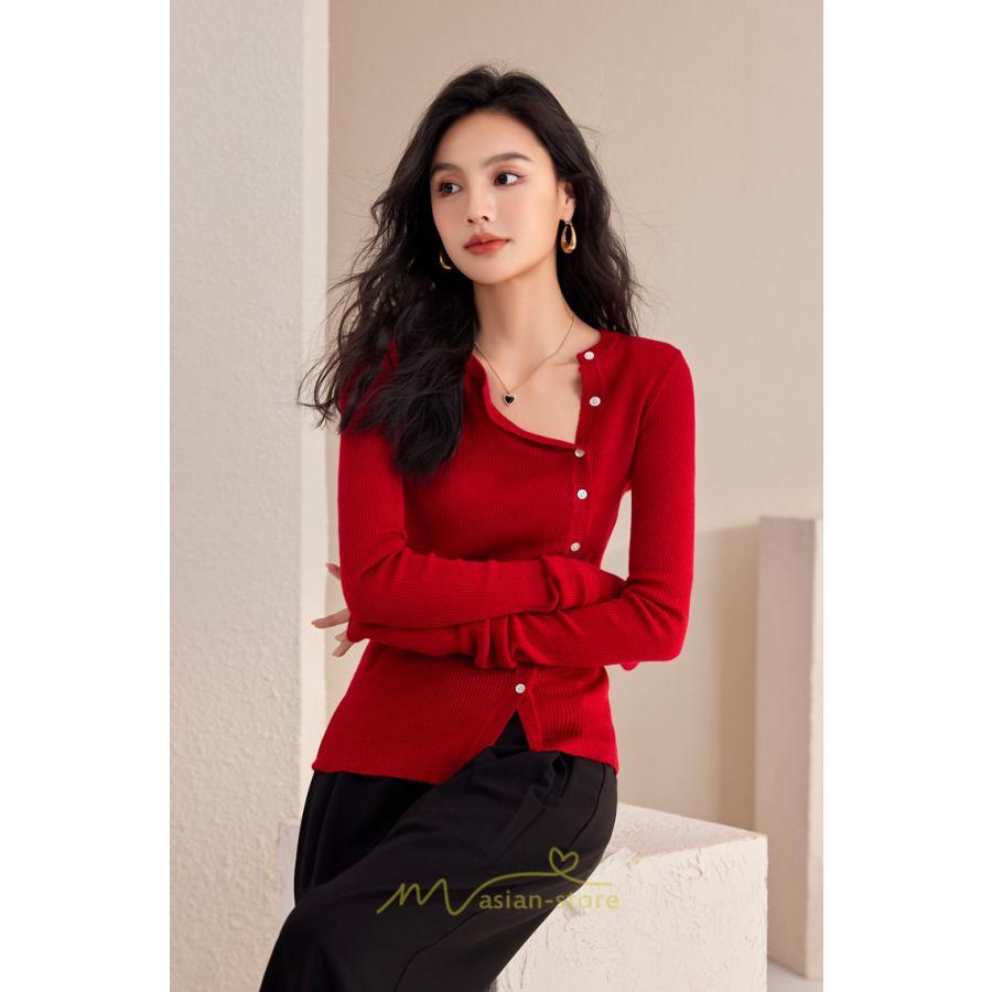 シャツ・ブラウス | ニットシャツ 長袖 ゆったり シャツ ブラウス トップス 体型カバー レディース 春秋 シンプル オシャレ 20代30代40代50代 ナチュラル カジュアル 着痩せ