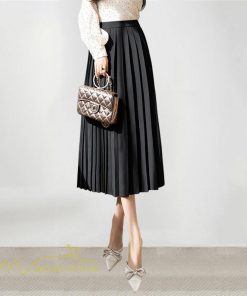 スカート | プリーツロング丈 ハイウエスト 春 着痩せ おしゃれ お誕生日 スカート夏 レディース ボトムス ロング膝下 ママ 通勤通学 大人 OL 母