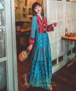 マキシ | ワンピース ロング 着やせ効果抜群 夏秋 長袖 他と被らない 刺繍 上品 きれいめ ロングワンピース マキシワンピ 舞台 演出 パーティー ダンス