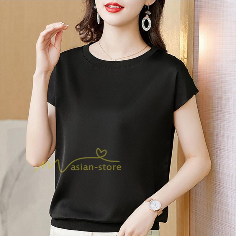 tシャツ・カットソー | トップス Tシャツ レディース 春 夏 秋 半袖 クルーネック 無地 プルオーバー 20代30代40代50代 ママ シンプル 着痩せ 大きいサイズ カジュアル 上品 お出かけ