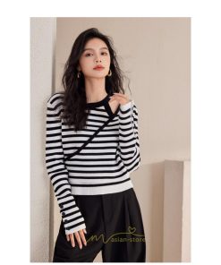 ニット・セーター | ニット トップス レディース セーター 長袖 体型カバー 30代 40代 50代 ボーダー柄 着痩せ お出かけ 送料無料 オシャレ 可愛い 着回し 部屋着 秋冬コーデ