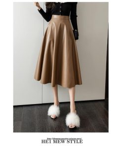 スカート | ロングレザーフレアAライン秋 冬 レディース ロング丈 着痩せ 20代 30代 40代 2022年 50代 送料無料
