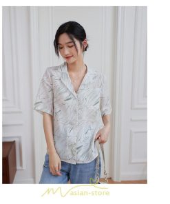 シャツ・ブラウス | ブラウス シャツ 花柄シャツ 花柄 半袖 レディース オシャレ 20代 30代 40代 春 秋 夏 カジュアル お出かけ 新作 着痩せ Vネック OL ビジネス 通勤 ファッション