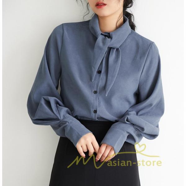 在庫ある | 短納期シフォンブラウスレディース パフスリーブシャツ ビジネスブラウストップス オフィスフォーマルシャツブラウス 薄手 春夏衣装 通学通勤 着痩せ OL 無地