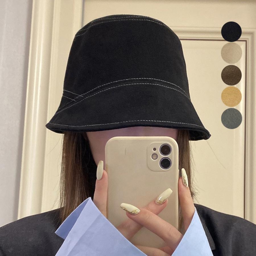 帽子 | ステッチバケットハット レディース韓国風