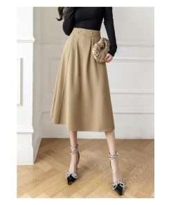 スカート | レディース ボトムス ロング丈 ミモレ丈 Aライン 楽チン 大人 きれいめ 20代 30代 40代 通勤 脚長効果 OL オシャレ 上品 ビジネス オフィス