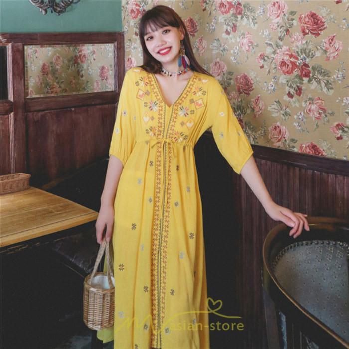 マキシ | ワンピース 膝下 カジュアル 上品 きれいめ 通勤 レディース 七分袖 体型カバー インスタ映え 撮影 個性的 クラシック 大人可愛い 高級感 普段使い 海外旅行