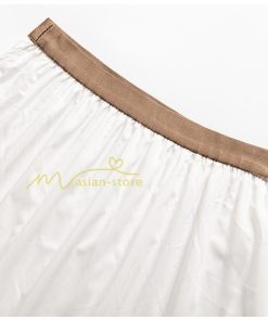 スカート | プリーツロングミモレ丈 グラデーションAラインウエストゴム ハイウエスト 秋冬 無地 ゆったり 大人 通学通勤