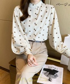 シャツ・ブラウス | シャス ブラウス 春夏 秋 シフォン レディース 長袖 フォーマル オフィス 入学式 入園式 ドット柄 外出 お出かけ ビジネス 20代30代40代50代 通勤 OL