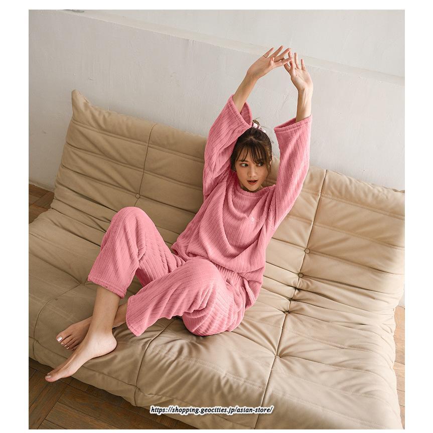セットアップ | パジャマ 上下セット ルームウェア 裏起毛 レディース フリース マイクロファイバー 部屋着 厚手 保温 秋 冬 30代 20代 送料無料 40代 暖か 50代