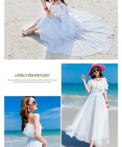 ノースリーブ | マキシシフォンフレアワンピース ロングワンピース 白ワンピース サマーワンピ お呼ばれ 海 旅行 おしゃれ パーティー 肩出し レディース ハイウエスト