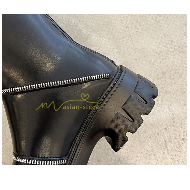 ロングブーツ | レディース ブーツ 秋冬 シューズ 靴 太ヒール チャンキーヒール 合皮ブーツ PUブーツ ロング靴 COS コスプレ 大人 後ろファスナー くつ