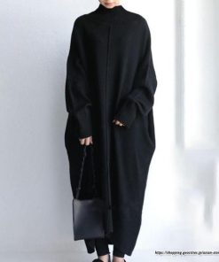 マキシ | ハイネックニットワンピース ロングニットワンピース 長袖 レディース 秋冬 ボリューム感 大きめ ビッグシルエット 30代 コクーンワンピースカワイイ 大人