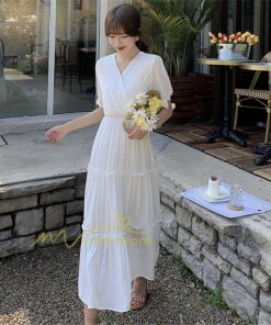 マキシ | ワンピース レディース 夏 40代 きれいめ 膝丈ワンピース 半袖 シフォンワンピ フリル ロング丈ワンピ オシャレ 着痩せ カジュアル 上品 上品 エレガント 新作