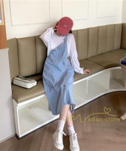 オーバーオール サロペット | レディース レディス ボトムス ジャンバースカート サロペット ロング丈 無地 20代 30代 40代 50代 上品 デニムワンピース オールインワン 体型カバー デニム