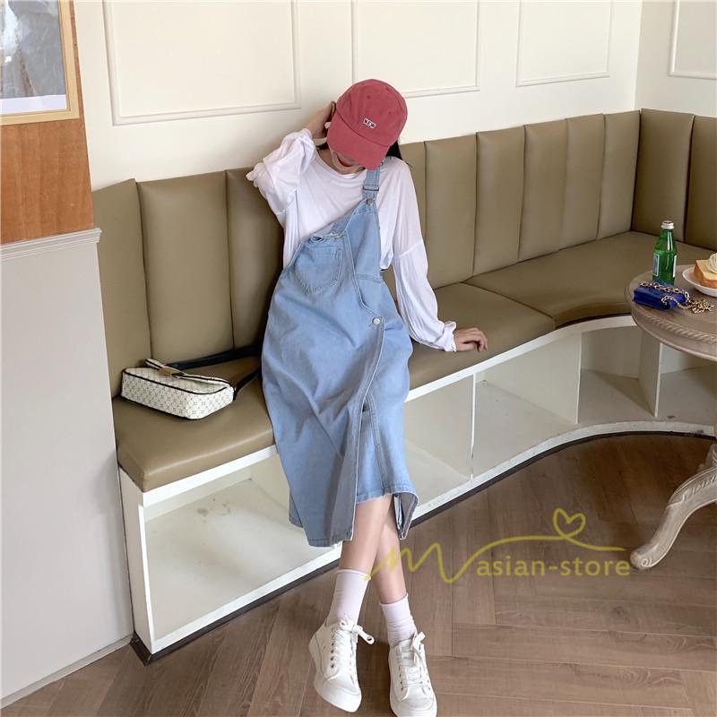 オーバーオール サロペット | レディース レディス ボトムス ジャンバースカート サロペット ロング丈 無地 20代 30代 40代 50代 上品 デニムワンピース オールインワン 体型カバー デニム