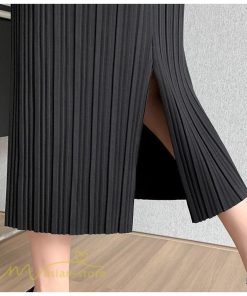 スカート | ロングレディース 無地 秋冬 コーデ カジュアル ウエストゴム きれいめ 可愛い 裾口スリット OL ビジネス 20代 30代 大人 40代 オフィス