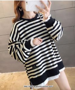 パーカー | 重ね着風トレーナー レディース 長袖 トップス カジュアル スウェット ボーダー柄 ゆったり トレーナー トップス 切り替え 可愛い きれいめ レイヤード風