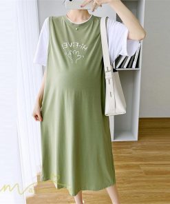 ワンピース | マタニティレディース 着痩せ 半袖 Aライン 大きいサイズ カジュアル 可愛い マタニティウェア 妊婦服 膝丈 産前産後 お出かけ 夏服