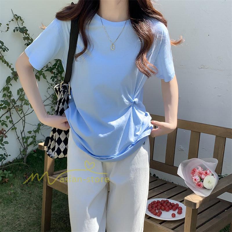 tシャツ・カットソー | Tシャツ カットソー トップス レディース 半袖 無地 春夏新作 オフィス おしゃれ クルーネック シンプル コーデ きれいめ 着痩せ 快適 20代30代40代50代 着回し