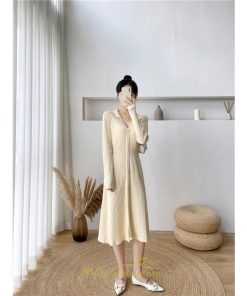 ニットワンピース | レディース ワンピース 冬 長袖 秋冬 ニット 20代 30代 40代 50代 Vネック かわいい おしゃれ 大人可愛い 着痩せ 綺麗