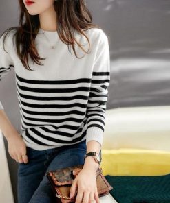 ニット・セーター | ボーダー柄 ニットセータ ラウンドネック