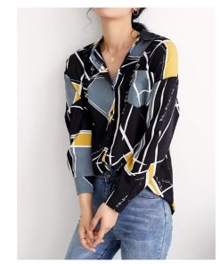シャツ・ブラウス | シャツ ブラウスシャツ レディース トップス 長袖 ポロネックシャツ ブラウス シャツブラウス 春 夏 秋 レトロ カジュアル シャツ リゾート 幾何学模様
