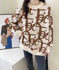 ニット・セーター | ジャガード柄ニットトップス 長袖韓国秋冬