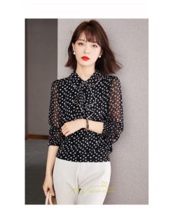 シャツ・ブラウス | ブラウス レディース 長袖 秋冬 オフィス フォーマル スーツ 黒 シフォン 大きいサイズ ビジネス 通勤 体型カバー 50代 40代 20代 フェミニン 30代 秋服