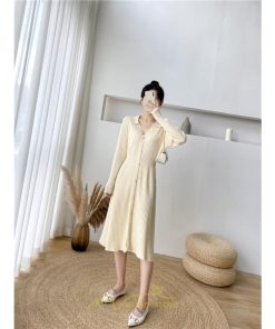 ニットワンピース | レディース ワンピース 冬 長袖 秋冬 ニット 20代 30代 40代 50代 Vネック かわいい おしゃれ 大人可愛い 着痩せ 綺麗