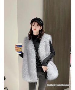 ベスト | ボリュームフェイクファーファー毛皮レディース 冬 フェイクファー 毛皮コート アウター ノースリーブ ふわふわ 秋冬 前開き ジレ