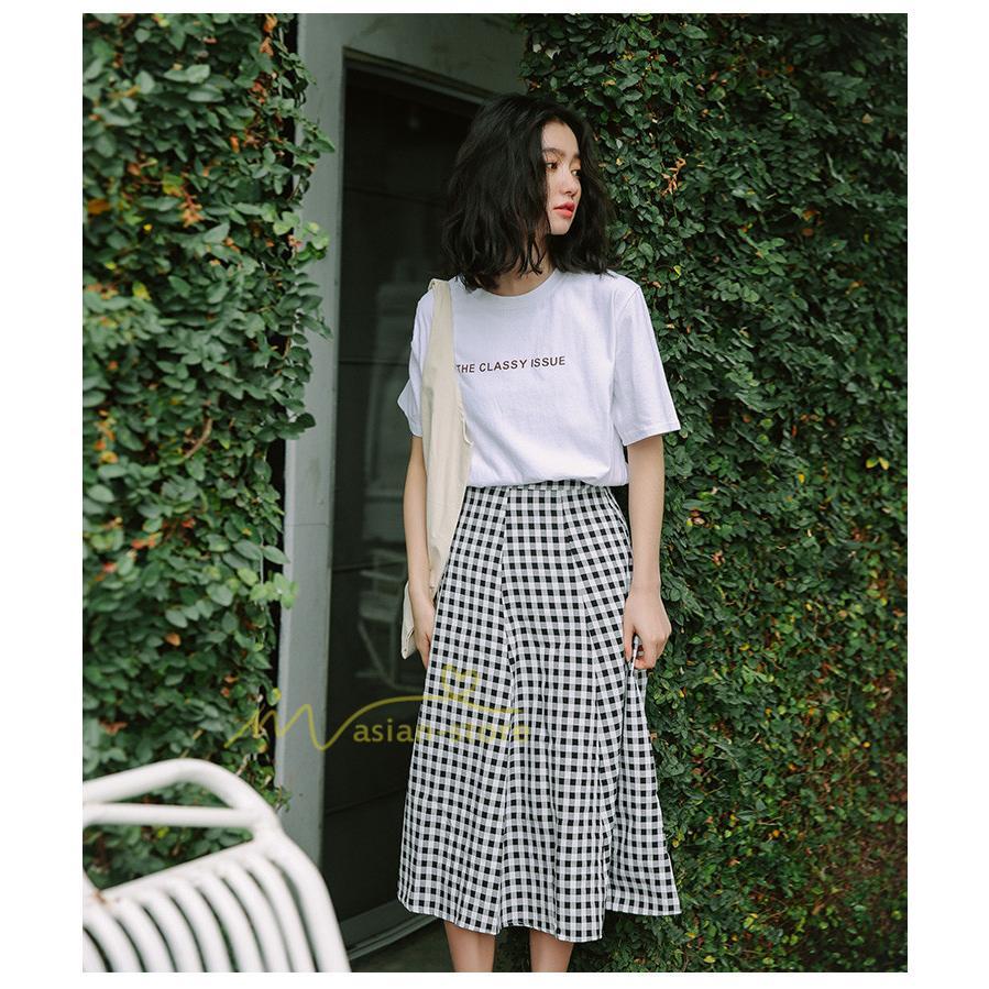 スカート | チェック柄 ロング丈 フレア ボトムス レディース フェミニン デイリー 上品 20代30代40代50代 カジュアル 着痩せ お出かけ 体系カバー 通勤通学 夏物