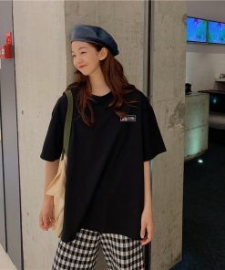 ｔシャツ・カットソー | ロングTシャツ 大きいサイズTシャツ ビッグTシャツ レディーストップス ゆったりTシャツ 可愛い コットン上着 2020春夏 黒 3色 カジュアル おしゃれ