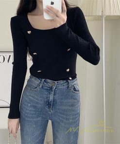 ｔシャツ・カットソー | リブカットソー レディース 秋 秋服 トップス 長袖 ロングスリーブ リブ カットソー 綿混 秋コーデ インナー 伸縮性 ショート丈 タイト スリム ニットソー