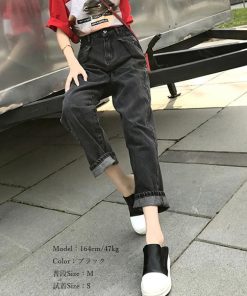 デニム | ハイウエスト タックデニムパンツ 韓国