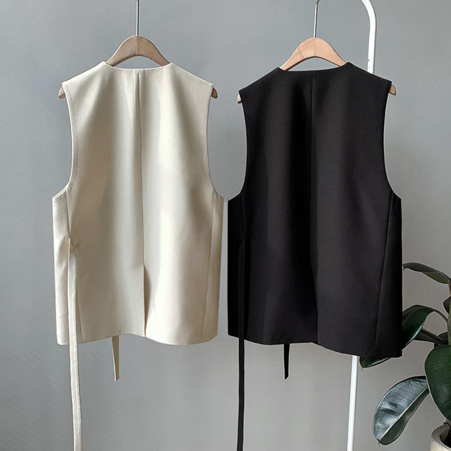 ベスト | ジレ 前開き ノースリーブ 春秋