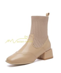 ショートブーツ | ブーツ レディース シューズ 靴 太ヒール チャンキーヒール ブーティー スクエアトゥ ソックスブーツ くつ COS コスプレ PUブーツ 合皮ブーツ