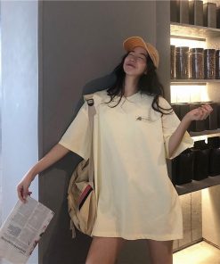 ｔシャツ・カットソー | ロングTシャツ 大きいサイズTシャツ ビッグTシャツ レディーストップス ゆったりTシャツ 可愛い コットン上着 2020春夏 黒 3色 カジュアル おしゃれ