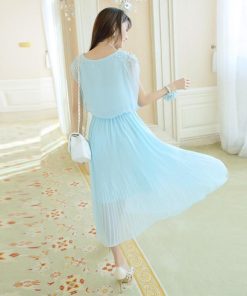 マキシ | プリーツワンピース 半袖ワンピース 夏物 無地 フレアワンピース 可愛い お呼ばれワンピース パーティー ミモレ丈 20代30代40代 女っぽい ロング フェミニン