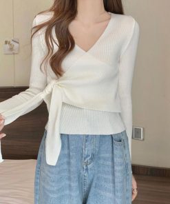 ニット・セーター | カシュクールリブニットトップス 大人秋服